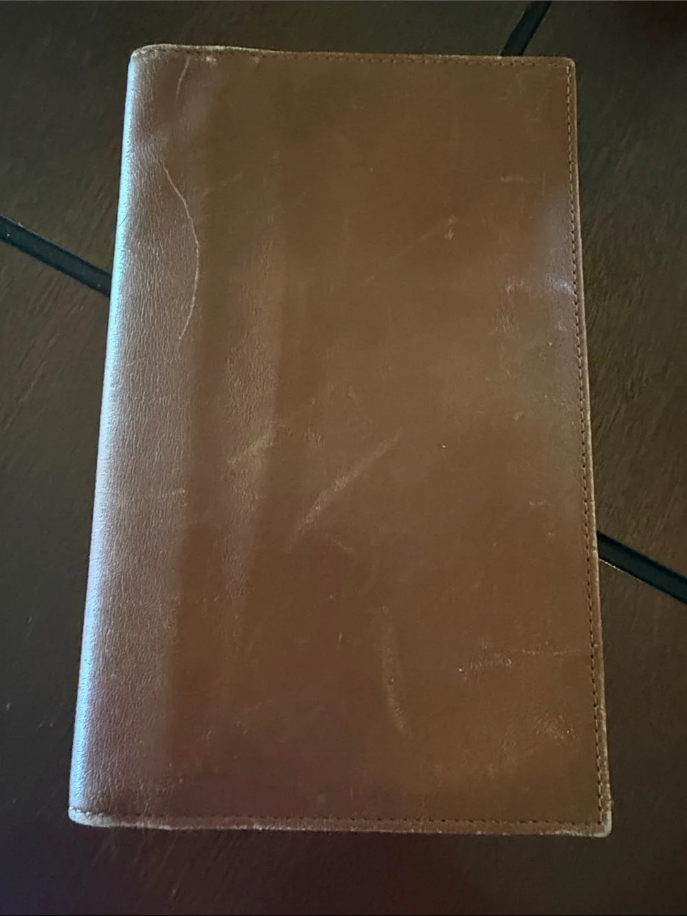 Leather Travel Wallet - Cognac Brown